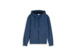 Tom Tailor Herren Basic Hoodie Sweatjacke, Blau, Uni, Gr. Xxxl