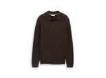 Tom Tailor Herren Strickpullover Mit Polokragen, Braun, Meliert, Gr. M