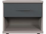 Nachtkommode wimex "Bahamas Inkl. Schublade In Absatzdekor, Breite: 46Cm, Nachttisch", Grau (Saharagrau, Absetzung Grafit), B:46Cm H:38Cm T:40Cm, Spanplatte, Sideboards