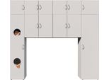Mehrzweckschrank wimex "Multiraumkonzept", Weiß, B:250Cm H:225Cm T:40Cm, SchräNke, Mehrzweckschrank