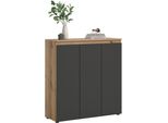 Mehrzweckschrank Home Affaire "Cipela, 105X111 Cm, Viel Stauraum, Variable EinlegeböDen, Universal", Schwarz (Anthrazit), B:105Cm H:111Cm T:37Cm, Fsc-Zertifizierter Holzwerkstoff, SchräNke, Mehrzweckschrank, Schuhschrank, Kleiderschrank, Universalschrank, Aktenschrank, Schrank