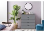 Sideboard Home Affaire "Duero", Grau (Graphite Grau), B:90Cm H:95Cm T:40Cm, Holzwerkstoff, Sideboards, Sideboard, Kommode Mit 5 SchubkäSten, Breite 90 Cm