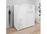 Schuhkommode Otto Home "Paris", Weiß (Weiß Matt, Weiß Hochglanz), B:70Cm H:80Cm T:35Cm, Sideboards, Schuhkommode, Zwei TüRen Mit Verstellbaren EinlegeböDen, Breite 70Cm