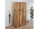 Schuhschrank Otto Home "Paris", Braun (Votan Eichefarben, Votan Eichefarben), B:70Cm H:131Cm T:35Cm, SchräNke, Schuhschrank, Grifflose Schuhregal Breite 70Cm, Mit 6 GeräUmigen FäChern
