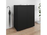 Schuhkommode Otto Home "Paris", Schwarz (Graphitschwarz Matt), B:70Cm H:80Cm T:35Cm, Sideboards, Schuhkommode, Zwei TüRen Mit Verstellbaren EinlegeböDen, Breite 70Cm