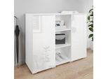Schuhkommode Otto Home "Paris", Weiß (Weiß Matt, Weiß Hochglanz), B:100Cm H:80Cm T:35Cm, Sideboards, Schuhkommode, Breite 100 Cm