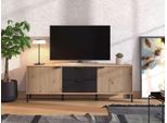 Lowboard Home Affaire "Mayenne, Tv-Lowboard, Breite 157 Cm", Artisan Eiche, B:157Cm H:54,5Cm T:40Cm, Sideboards, Lowboard, Tv-Kommode, TüRen Mit Rillen-Optik, 2 SchubkäSten