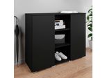Schuhkommode Otto Home "Paris", Schwarz (Graphitschwarz Matt), B:100Cm H:80Cm T:35Cm, Sideboards, Schuhkommode, Breite 100 Cm