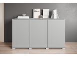 Sideboard Otto Home "Kenia, Moderne Grifflose Kommode Mit 3 TüRen, Breite 120 Cm", Grau (Pallad Grau), B:120Cm H:69,7Cm T:39,5Cm, Sideboards, Sideboard, Push-To-Open-Fronten, HöHenverstellbaren EinlegeböDen