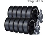 PETG 3D-Drucker-Filament - 1,75 mm - 343 m Länge - Für FDM/FFF 3D-Drucker - Silber