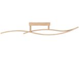 Eglo Deckenleuchte "Grisolia Deckenlampe, Wohnzimmerlampe, Metall Und Kunststoff, Lampe", Beige (Braun), 1, H: 15Cm, 1 Stk., Leuchten, Wand-/Deckenleuchte - L85 X B6 X H15 Cm - Braun - 12W Inkl., Deckenleuchte