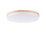 Brilliant LED Deckenleuchte "Baarlo", Weiß (Matt Weiß, Holz), Ø 50Cm H: 8Cm, 1 Stk., Leuchten, Ø 50 Cm, 4500 Lm, 3000-6500 K, Dimmbar, Fernbedienung, Holz/Metall, LED Deckenleuchte