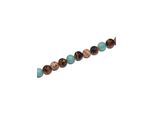 Collier Firetti "Schmuck Geschenk Halsschmuck Halskette Farbstein Edelstein Tigerauge", Blau (Messingfarben, Blau, Braun, Mehrfarbig), Halsketten, Damen, Messing Nylon, L: 50, Messing, Nylon, Collier, Made In Germany - Mit Amazonit, Jade, Tigerauge