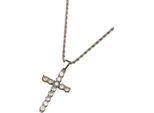 Kette Mit AnhäNger Firetti "Schmuck Geschenk Edelstahl Halsschmuck Halskette Kreuz", Silber (Silberfarben, Kristallweiß), Halsketten, Damen, Edelstahl, L: 55 B: 2Mm, Made In Germany - Mit Zirkonia (Synth.), B:2Mm
