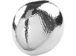 Tischvase Fink "Luna", Silber (Silberfarben), B:11,5Cm H:20Cm T:23Cm, Eisen, Vasen, Vase, Dekovase Aus Eisen, Vernickelt, Mit LäNglicher ÖFfnung