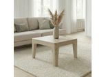 Couchtisch 60Cm Massivholz White Wash Sofatisch Wohnzimmertisch Beistelltisch