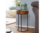 Beistelltisch FineBuy Anstelltisch Massivholz Sheesham Wohnzimmertisch 28 Cm