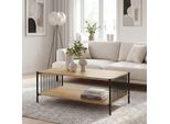 Couchtisch 110Cm Eiche Optik Sofatisch Wohnzimmertisch Beistelltisch Ablage