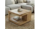 Couchtisch Akazie Massivholz 60Cm Wohnzimmertisch Beistelltisch Sofatisch Ablage