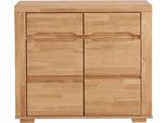 Kommode Otto Home "Denis", Braun (Eiche Teilmassiv), B:98,5Cm H:85Cm T:40Cm, Holz Teilmassiv, Sideboards, Kommode, Breite 98,5 Cm