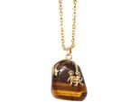 Kette Mit AnhäNger Firetti "Schmuck Geschenk Halsschmuck Anker/Halskette Sternzeichen Geburtsstein", Gold (Gelbgoldfarben), Halsketten, Damen, Zwilling, Edelstahl, L: 50 B: 2Mm, Made In Germany - Mit Edelstein, B:2Mm