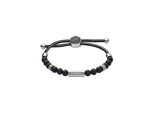 Armband Diesel "Schmuck Edelstahl Armschmuck Beadarmband Zugarmband", Schwarz (Edelstahlfarben, Schwarz), ArmbäNder, Damen, 24Cm, Edelstahl Nylon, Edelstahl, Nylon, Armband, Mit Achat