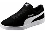 Sneaker Puma "Smash V2" Gr. 40,5, Schwarz-Weiß (Puma Schwarz, Puma Weiß, Puma Silber), Schuhe, Herren, 40,5, Leder, Sneaker, FüR Vielseitige AktivitäTen, Atmungsaktiv, Mit SchnüRung