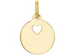 KettenanhäNger Amor "Herz", Gold (Gelbgoldfarben), SchmuckanhäNger, Damen, Gelbgold 375, 0,78 G, KettenanhäNger