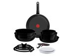Pfannen-Set Tefal "Ingenio Excellence Keramik", Schwarz, Pfannen, Abnehmbarer Ingenio-Griff, Thermo-Signal, Stapelbar, Induktion