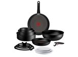 Pfannen-Set Tefal "Ingenio Excellence Fusion", Schwarz, Pfannen, Abnehmbarer Ingenio-Griff, Thermo-Signal, Stapelbar, Induktion