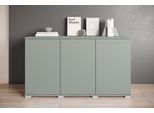 Sideboard Otto Home "Kenia, Moderne Grifflose Kommode Mit 3 TüRen, Breite 120 Cm", GrüN (Salbei), B:120Cm H:69,7Cm T:39,5Cm, Sideboards, Sideboard, Push-To-Open-Fronten, HöHenverstellbaren EinlegeböDen