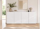 Sideboard Home Affaire "MISTER- Sideboard, Anrichte, Kommode, Made In Italy, 4 FäCher", Weiß, B:180Cm H:80Cm T:38Cm, Sideboards, Sideboard, Kommode Mit 4 TüRen, Komplett Hochglanz Lackiert, Breite 180Cm