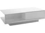 Couchtisch Salesfever "Im Minimalistischen Stil", Weiß, B:120Cm H:36Cm T:60Cm, Tische, Couchtisch, Elegante Tischplatte Aus Robustem Kristallglas
