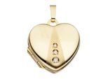 MedallionanhäNger Jobo "AnhäNger Medaillon Herz", Gold (Gelbgold 333), SchmuckanhäNger, Damen, Gelbgold 333, 333 Gold Mit Zirkonia