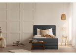 Polsterbett Home Affaire "Merrit", Grau (Anthrazit), B:103Cm H:124Cm L:214Cm, Struktur (70% Recyceltes Polyester, 30% Polyester), Betten, Polsterbett Ohne Bettkasten Polsterbett, Quernaht Im Kopf- Und FußTeil, In 5 Breiten, Auch In 220 Cm LäNge