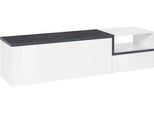 Lowboard Home Affaire "Zet", Weiß (Weiß Hochglanz, Zement), B:160Cm H:46Cm T:40Cm, Sideboards, Lowboard, Breite 160 Cm