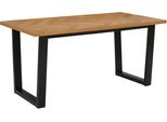 Esstisch Otto Home "Marne", Beige (Naturfarben, Schwarz), B:140Cm H:72,5Cm T:90Cm, Tische, Rechteckiger Esstisch Esstisch
