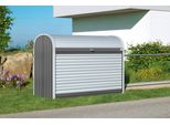 Gartenbox BioHort "Storemax Gr. 190, Verschiedene Farben", Grau (Dunkelgrau, Metallic), B:190Cm H:136Cm T:97Cm, Stahl, Aufbewahrungsboxen, Gartenbox, 190X96,5X136 Cm, Ideal Als MüLltonnenboxoder Fahrradgarage