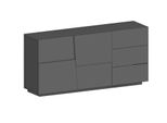 Sideboard Home Affaire "Pongo", Schwarz (Anthrazit Matt), B:180Cm H:86Cm T:44,2Cm, Holzwerkstoff, Sideboards, Sideboard