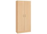 Mehrzweckschrank Wiho KÜChen "Kiel", Braun (Buche Dekor), B:80Cm H:180Cm T:35Cm, SchräNke, Mehrzweckschrank, Typ 3