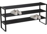 Schuhregal Spinder Design "Rex SR 2", Schwarz, B:100Cm H:48,5Cm T:29Cm, Stahl, Regale, Schuhregal, Regal Aus Stahl, Wahlweise Breite 70 Cm Oder 100 Cm