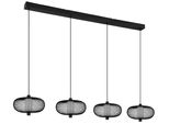 Nowa Led-HäNgeleuchte "Astari", Schwarz, 1, Ø 22Cm H: 150Cm, 1 Stk., Leuchten, Pendelleuchte, HäNgelampe, Geflecht, Esstisch, Wohnbereich