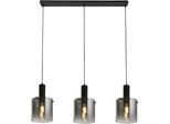 Searchlight Pendelleuchte "Sweden 3Lt-Pendelleuchte - Gefertigt Aus Metall Und Glas", Schwarz, H: 36Cm, 1 Stk., Leuchten, Pendelleuchte