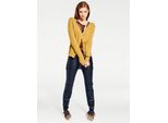 Strickjacke Heine, Damen, Gr. 34, Gelb (Senfgelb), 100% Baumwolle, Unifarben, Strickjacken Strickjacke