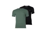T-Shirt Emporio Armani "T-Shirt Core Logoband 2Er Pack", Herren, Gr. Xl, Bunt (GrüN, Schwarz), Obermaterial: 95% Baumwolle Co. 5% Elasthan El., Shirts T-Shirt