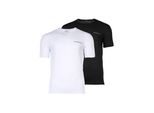 T-Shirt Emporio Armani "T-Shirt Core Logoband 2Er Pack", Herren, Gr. Xxl, Bunt (Schwarz, Weiß), Obermaterial: 95% Baumwolle Co. 5% Elasthan El., Shirts T-Shirt