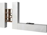Wohnwand Home Affaire "Maruska", Weiß (Weiß Hochglanz, Weiß Hochglanz), B:350Cm H:180Cm T:30Cm, Holzwerkstoff, KastenmöBel-Sets, Wohnwand