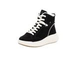 SchnüRstiefelette Rieker "Rieker Stiefelette Leder", Damen, Gr. 41, Schwarz, Leder, Schuhe SchnüRstiefelette