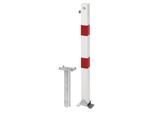 Absperrpfosten Alberts "Klappy-Bo, Eckig, Umlegbar", Rot (Weiß), B:16Cm L:140Cm, Stahl, SicherheitsschlöSser, Feuerverzinkt, Zum Einbetonieren, Profilzylinderschloss