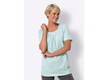 Longshirt Classic Basics "Longshirt", Damen, Gr. 44, GrüN (Mint, Weiß, Bedruckt), 100% Baumwolle, GeblüMt, Gemustert, Mehrfarbig, Rundhals, Shirts Longshirt